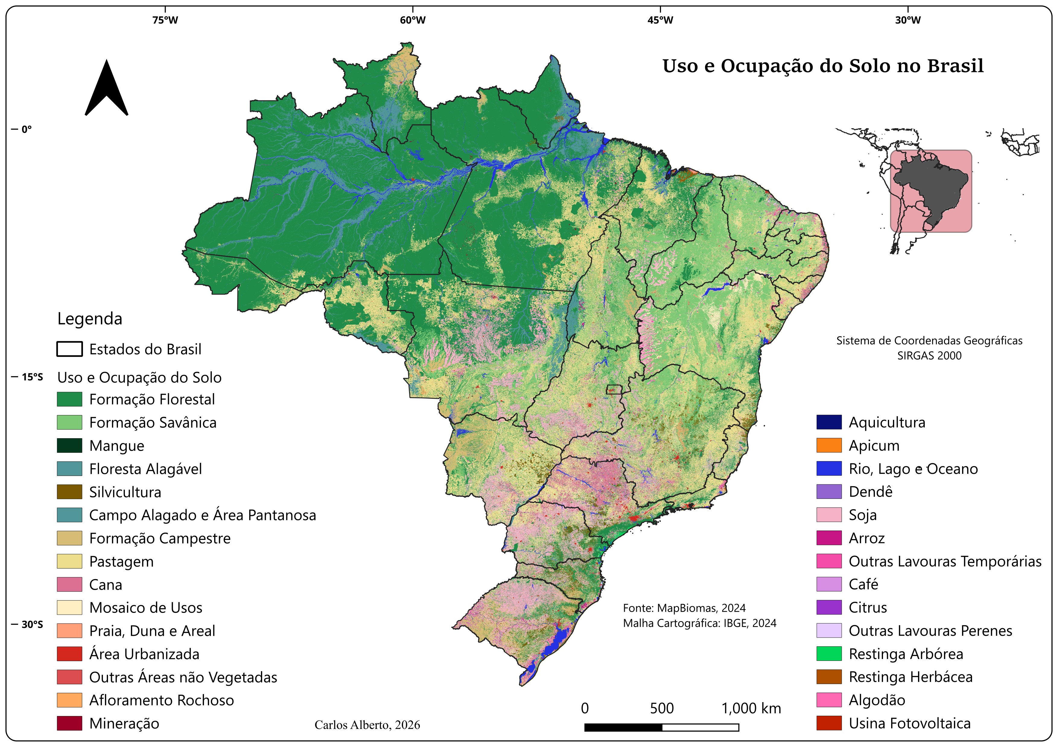 Mapa de Uso e Ocupação do Solo do Brasil